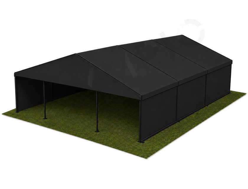 10m Black Roof, Black Frame Pavilion - 10m x 3m