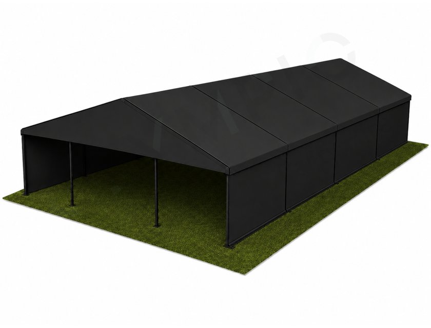 10m Black Roof, Black Frame Pavilion - 10m x 3m