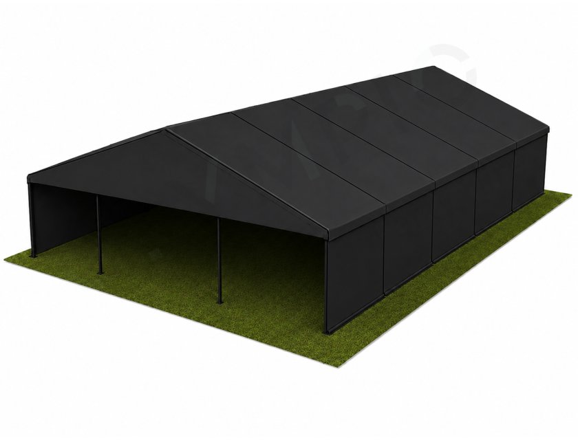 10m Black Roof, Black Frame Pavilion - 10m x 3m