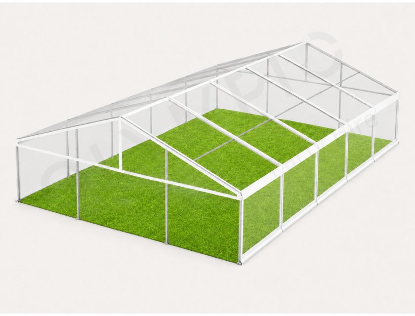 10m Clear Roof Pavilion - 10m x 3m