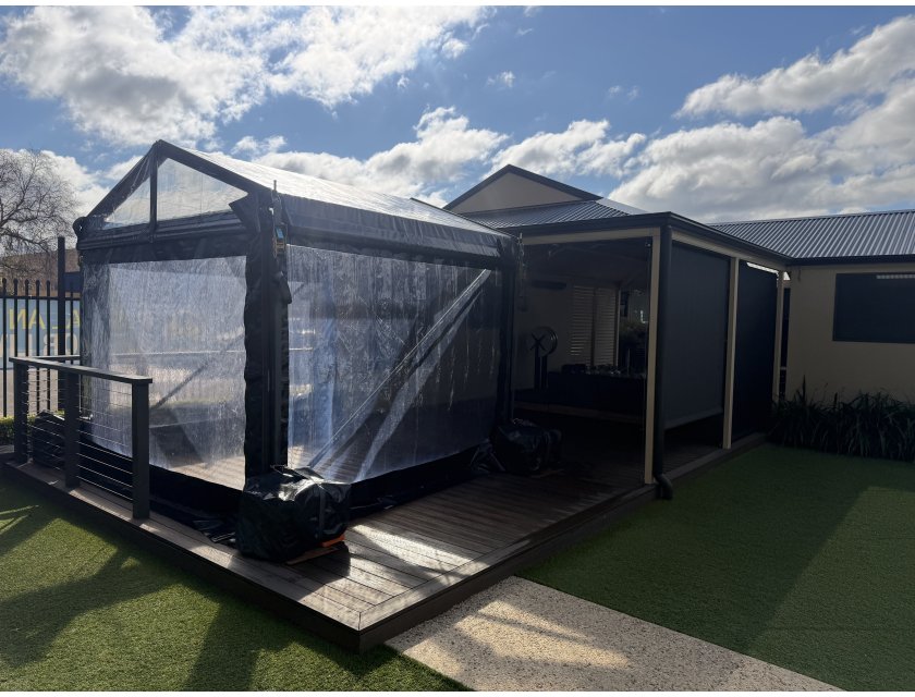 3m Clear Roof - Black Frame Pavilion - 3x3m Clear Roof, Black Frame Pavilion
