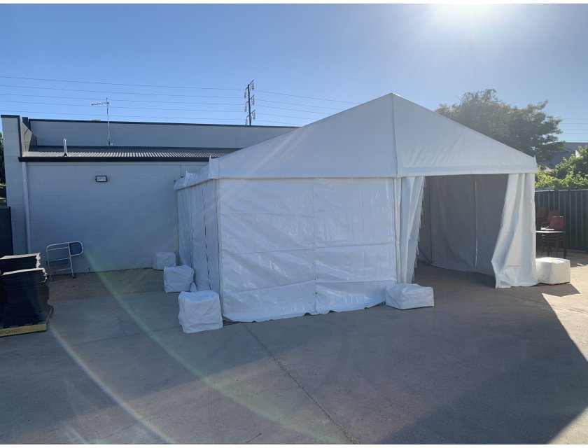 6m White Roof Pavilion - 6m x 3m