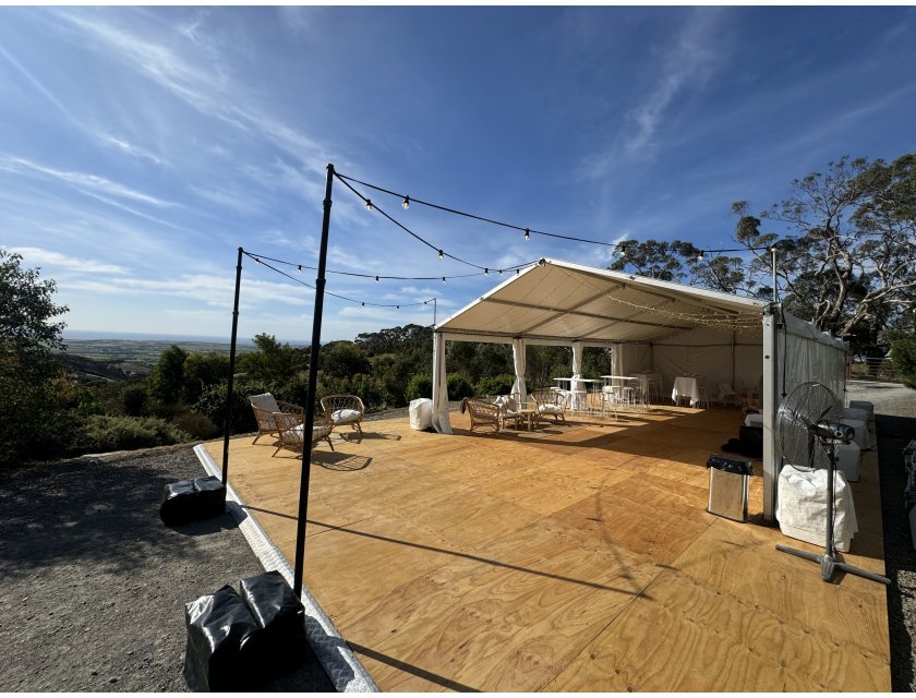 8m White Roof Pavilion - 8m x 3m