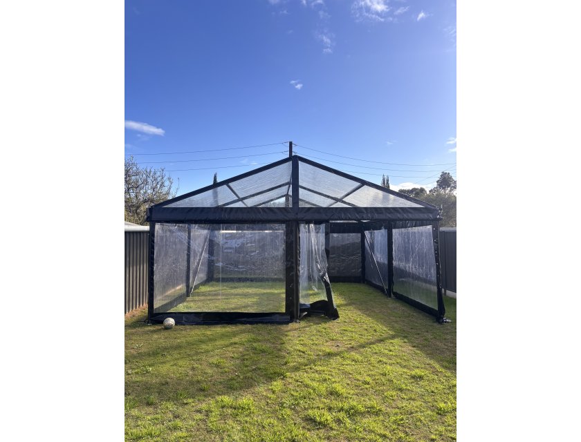 6m Clear Roof - Black Frame Pavilion - 6x3m Clear Roof, Black Frame Pavilion
