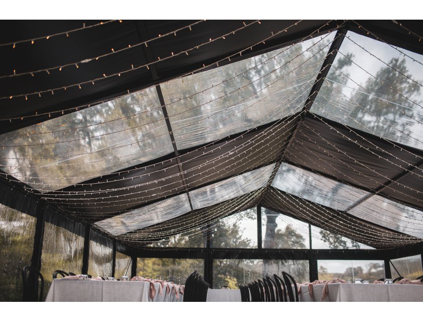 10m Black Roof, Black Frame Pavilion - 10m x 3m
