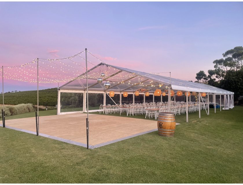 10m Clear Roof Pavilion - 10m x 3m