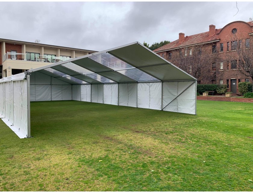 10m White Roof Pavilion - 10m x 3m