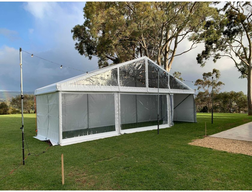 10m White Roof Pavilion - 10m x 3m