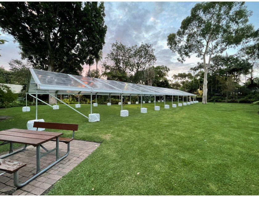10m Clear Roof Pavilion - 10m x 3m