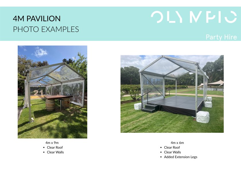 4m White Roof Pavilion - 4m x 3m