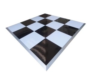 Black & White Gloss Floor - Various Sizes - 3m x 3m