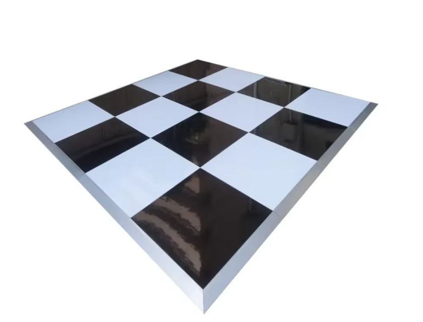 Black & White Gloss Floor - Various Sizes - 3m x 3m
