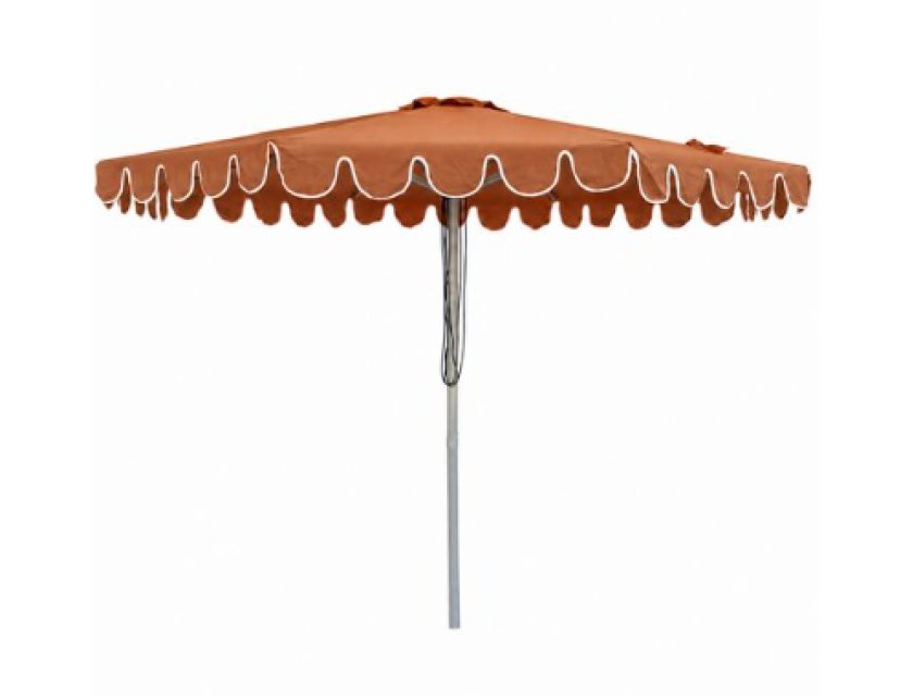 Scalloped Umbrella - Rust / Brown
