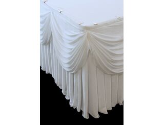 Table Skirt - Oyster pattern White - 6.5m long