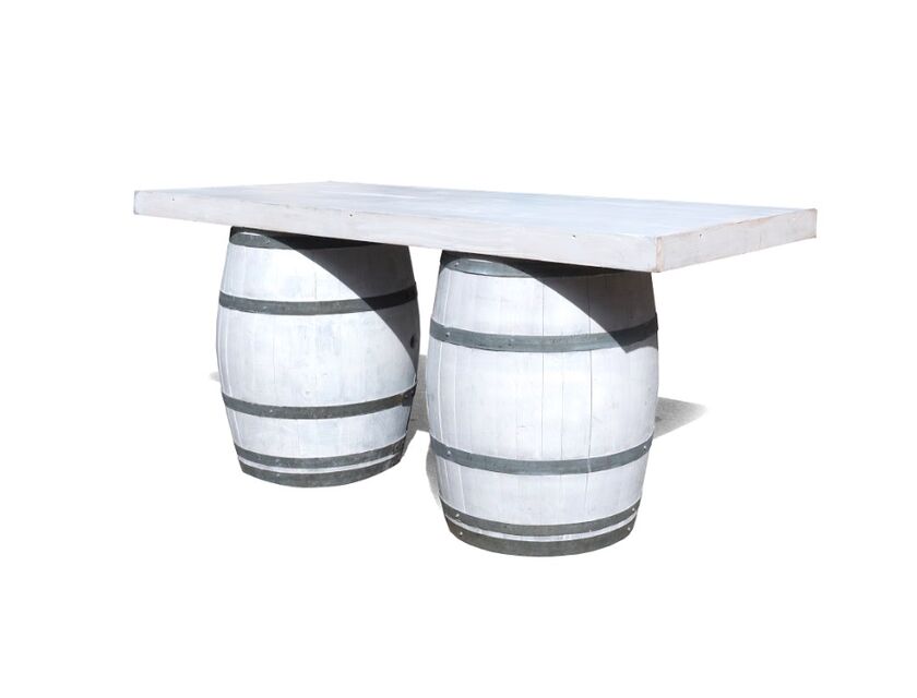 White Bavarian Wine Barrel Bar