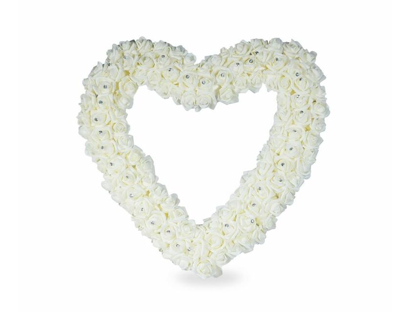 Giant Floral Heart White