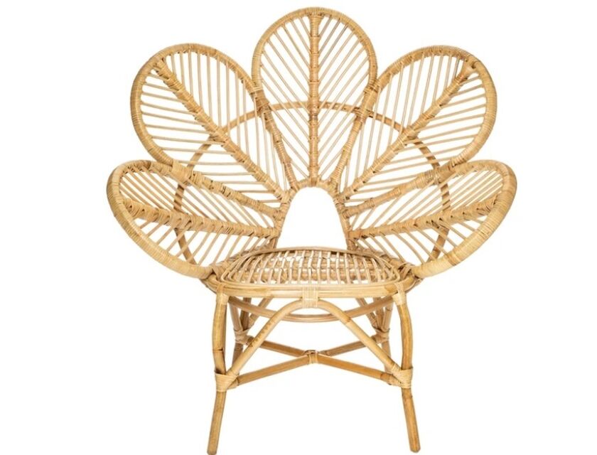 Flower  Cane Arm Chair