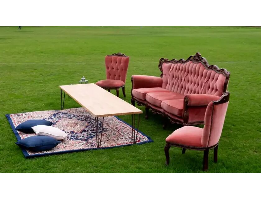 Hairpin Long Coffee Table - Black Legs