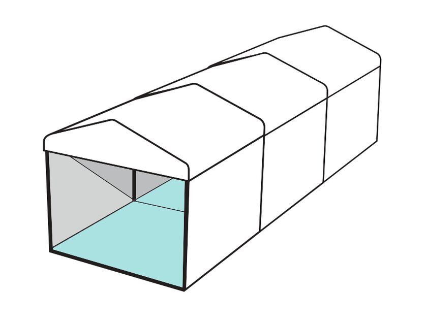 White Roof Pavilion - 3m x 9m