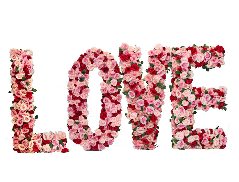Floral 'LOVE' - Dark Pink