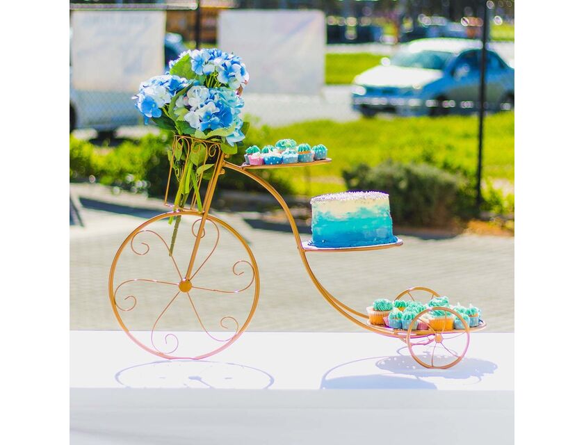 Vintage Bike Cake Stand - Gold