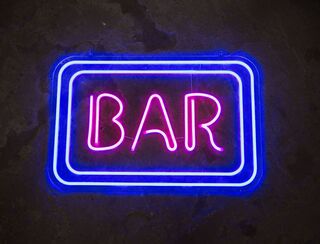 BAR - Neon Sign - Blue & Pink