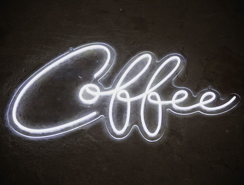 Coffee - Neon Sign - White