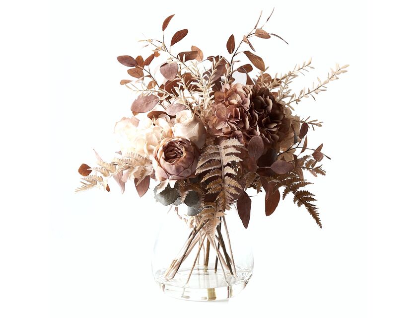 Dried Hydrangea Rose Mix in Vase 61cm