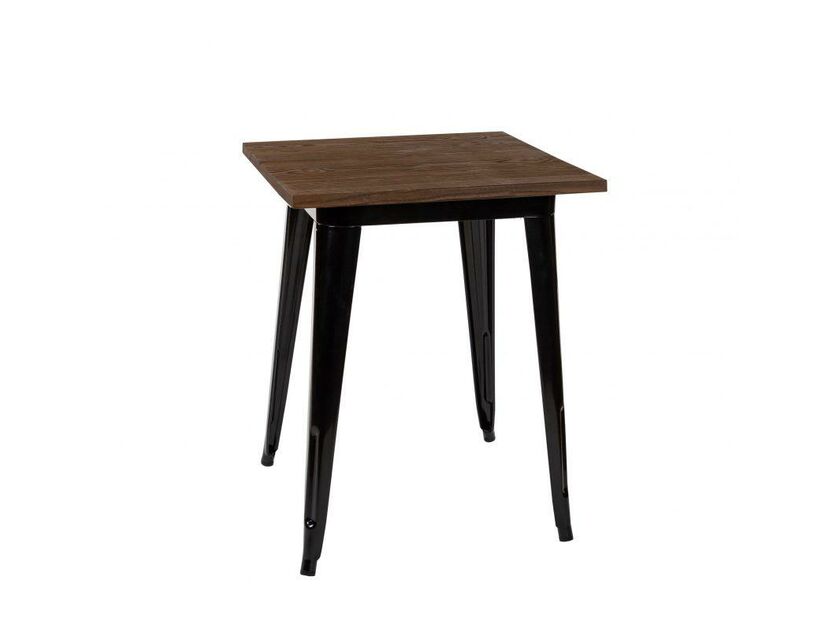 Black Leg Tolix Cafe Table (Natural Top)