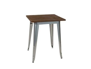 Silver Leg Tolix Cafe Table (Natural Top)