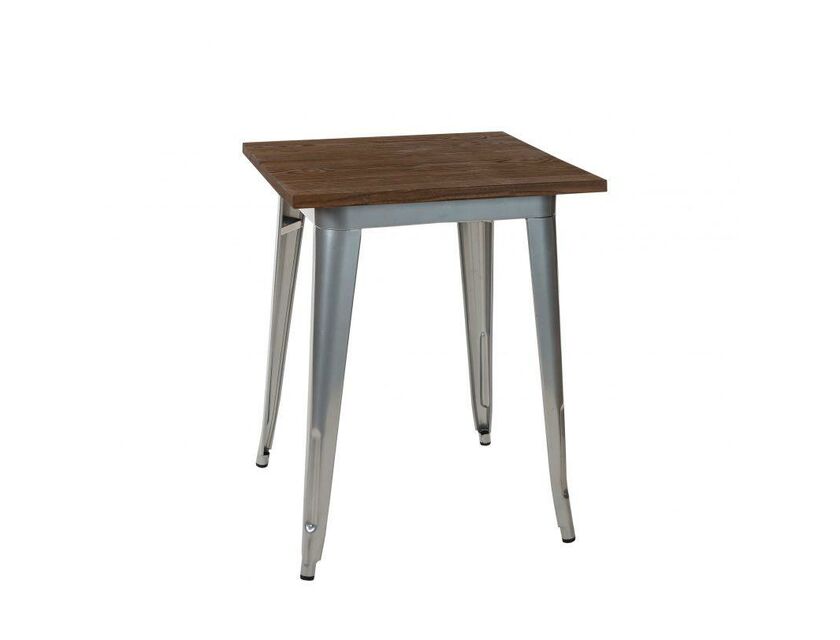 Silver Leg Tolix Cafe Table (Natural Top)