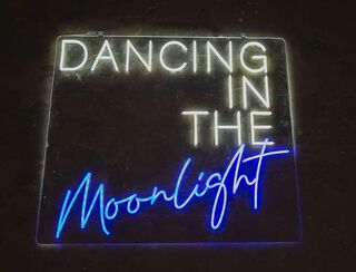 Dancing in the Moonlight - Neon Sign - White and Blue