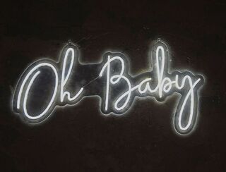 Oh Baby - Neon Sign - White