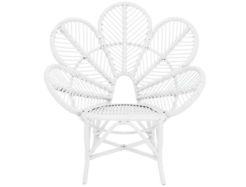 Flower Cane Chair - White