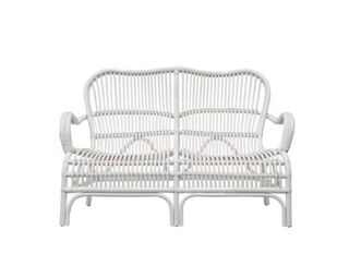 ﻿Rattan 2 Seater Lounge - White