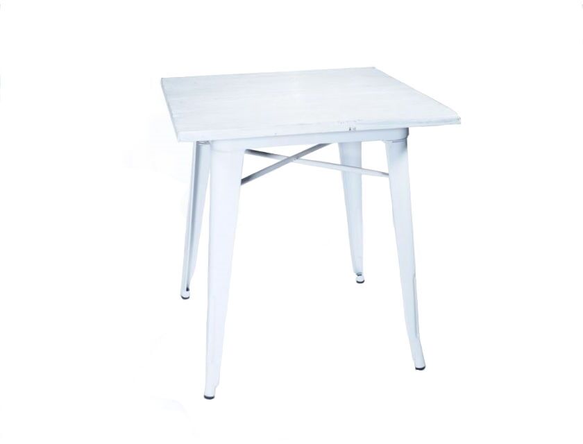 White Tolix Cafe Table (White Top & Legs)