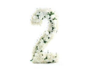 Giant Floral Number 2 & 1 (PAIR) - White