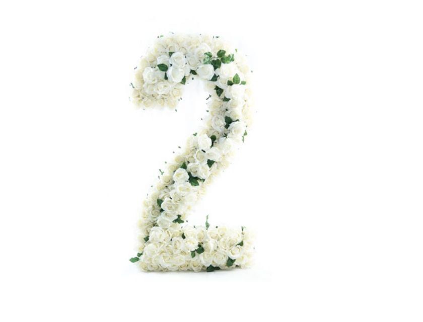 Giant Floral Number 2 & 1 (PAIR) - White