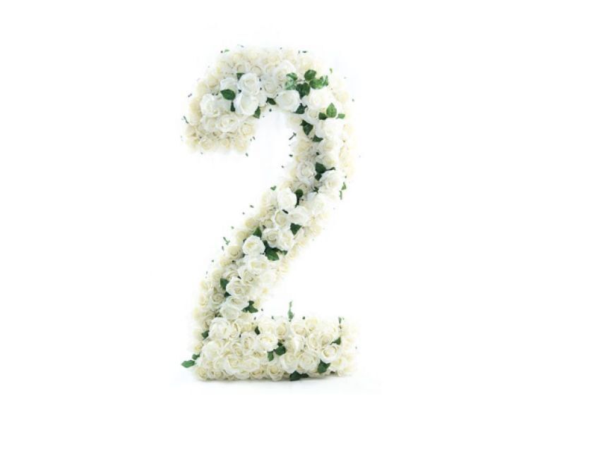 Giant Floral Number (single)  - White 2m