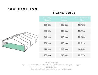 10m Pavilion Size Guide - -