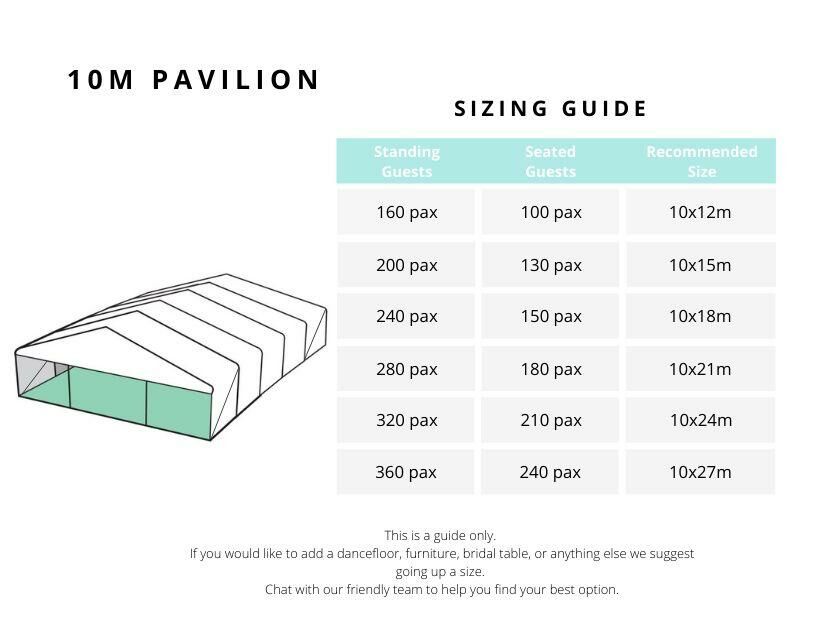 White Roof Pavilion - 10m x 12m