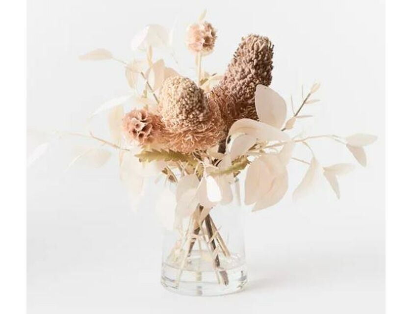 Dried Banksia Acorn Mix  - 36cm - Ivory