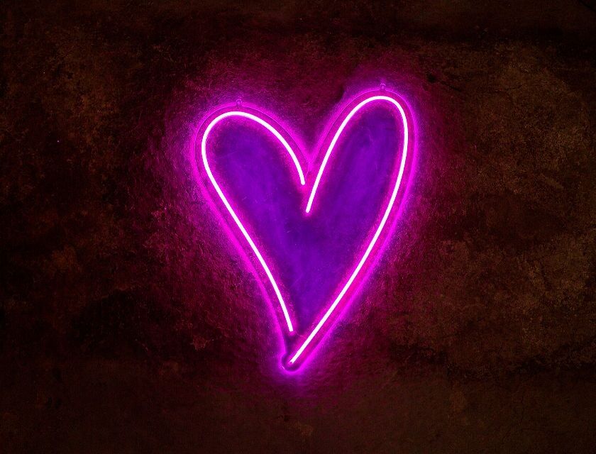 <3 - Neon Sign - Pink