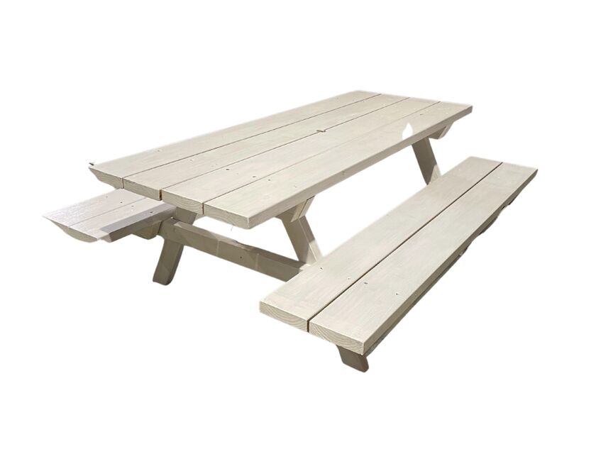 Picnic Table with Umbrella - White