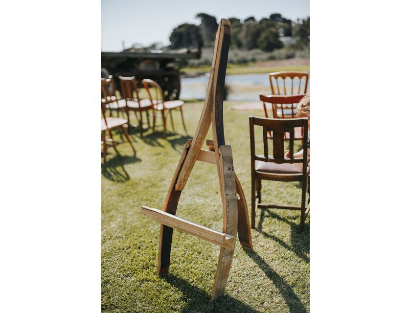 Vintage Wine Barrel Easel