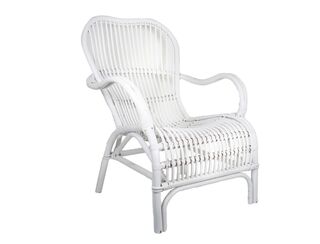 Rattan Lounge Arm Chair - White