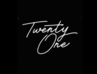 Twenty One - Neon Sign - White