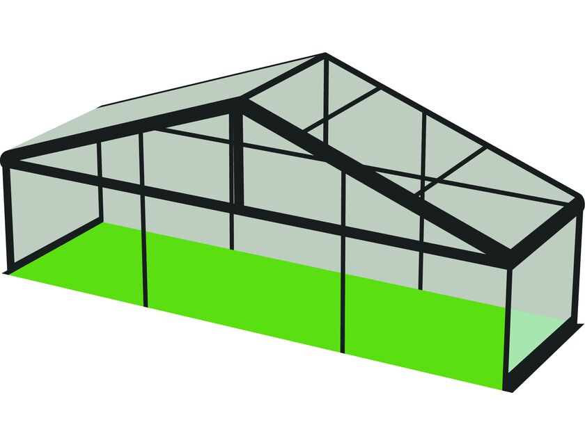 Black Frame / Clear Roof - 10m x 3m