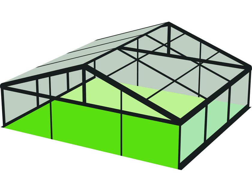 Black Frame / Clear Roof - 10m x 9m