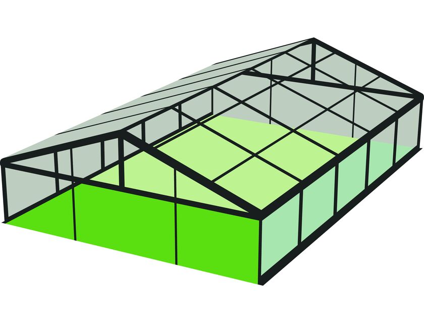Black Frame Clear Roof Pavilion - 10m x 15m - 10m x 15m